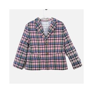 Janie and Jack Pink and Blue Plaid Blazer Size 5 NEW